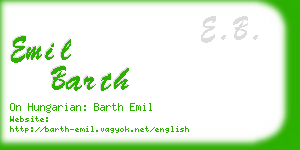 emil barth business card